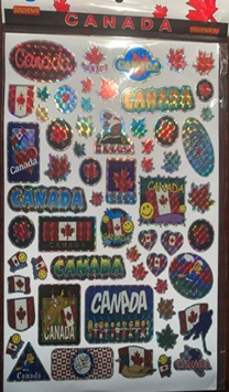 Stickers: Canada Souvenirs Full Large Sheet 8 1/2" x 11"