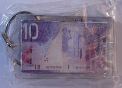 Key Chain: Canada 10 dollar Note Souvenir