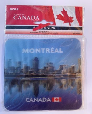 Coasters 4 Pack: Montreal, Canada Souvenir of Canada 4" x 4"