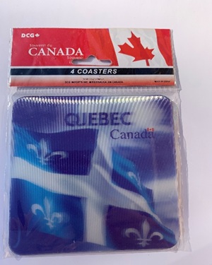 Coasters 4 Pack: Quebec, Canada Souvenir of Canada