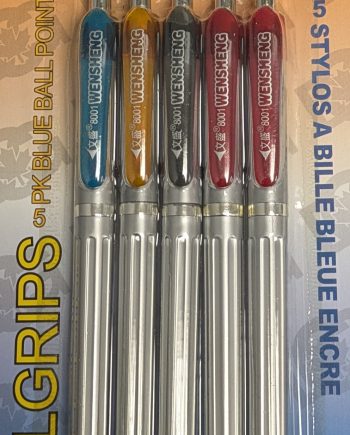 Cool Grips 5 PK Blue Ball Point Pens