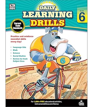 US Educational Workbook: Daily Learning Drills Grade 6